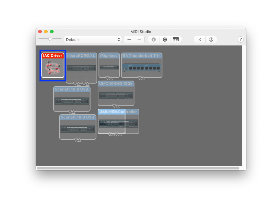 A screenshot of the MIDI Studio window