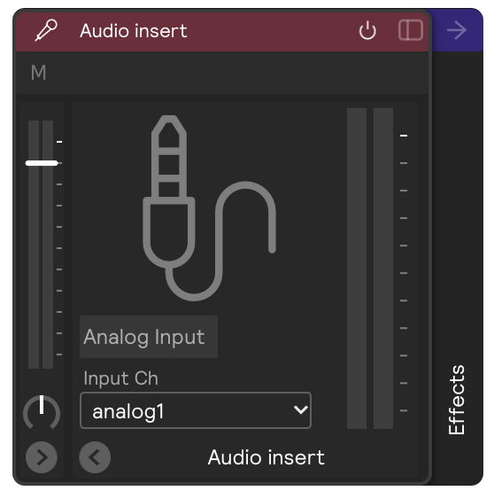 A screenshot of the Audio Insert module