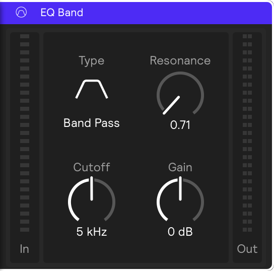A screenshot of the EQ Band effect