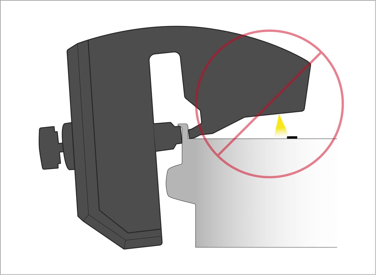 A diagram showing a possible issue attaching a sensor to a flanged rim