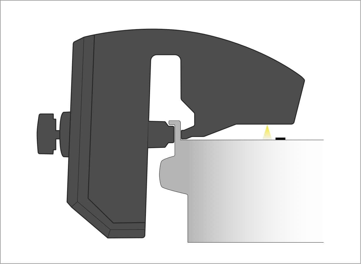 A diagram showing proper sensor fit on a drum