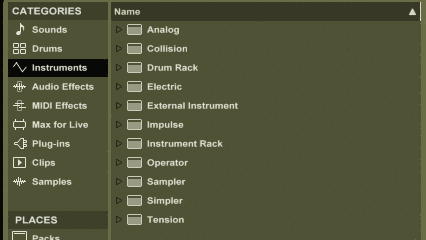 A GIF of how to find the SP Audio Streamer plugin in the Ableton Library