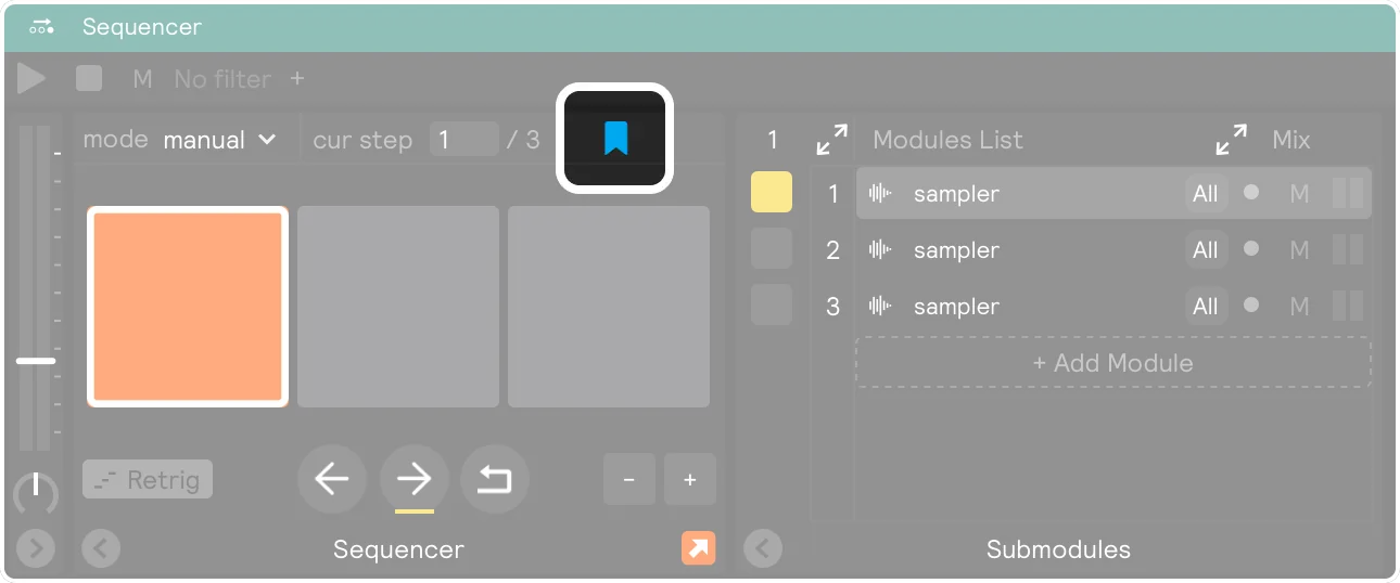 A sequencer with the &#39;remmeber last step&#39; button enabled