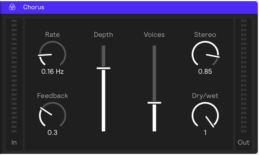 A screenshot of the Chorus effect