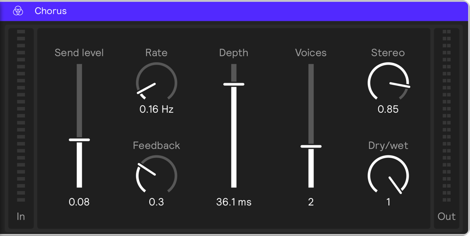 A screenshot of the Chorus effect