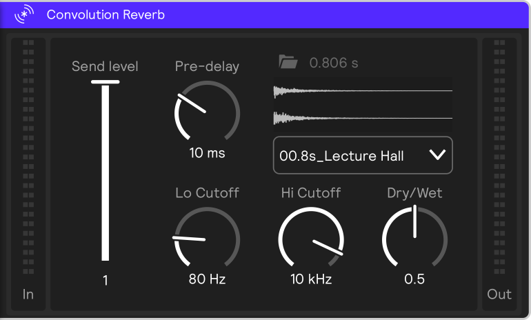 A screenshot of the Convolution Reverb effect