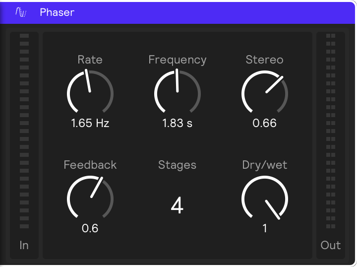 A screenshot of the Phaser effect