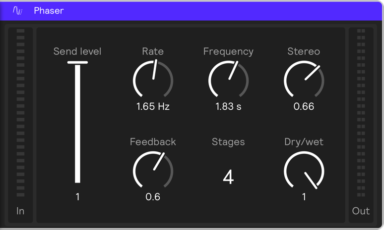 A screenshot of the Phaser effect