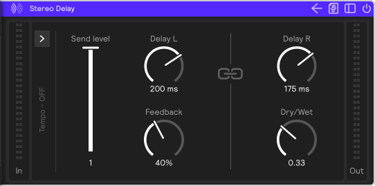 A screenshot of the Stereo Delay effect