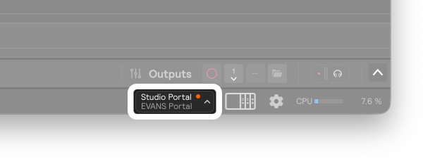 The footer environment button with an orange unsaved-changes dot next to the environment's name