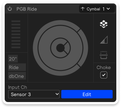 The Pads section of a sensor input