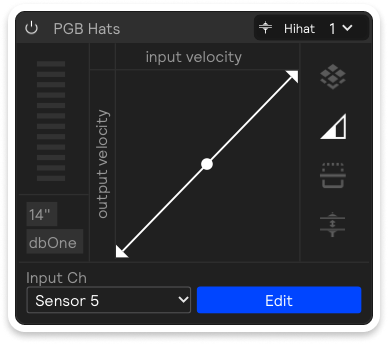 The Sensitivity section of a sensor input