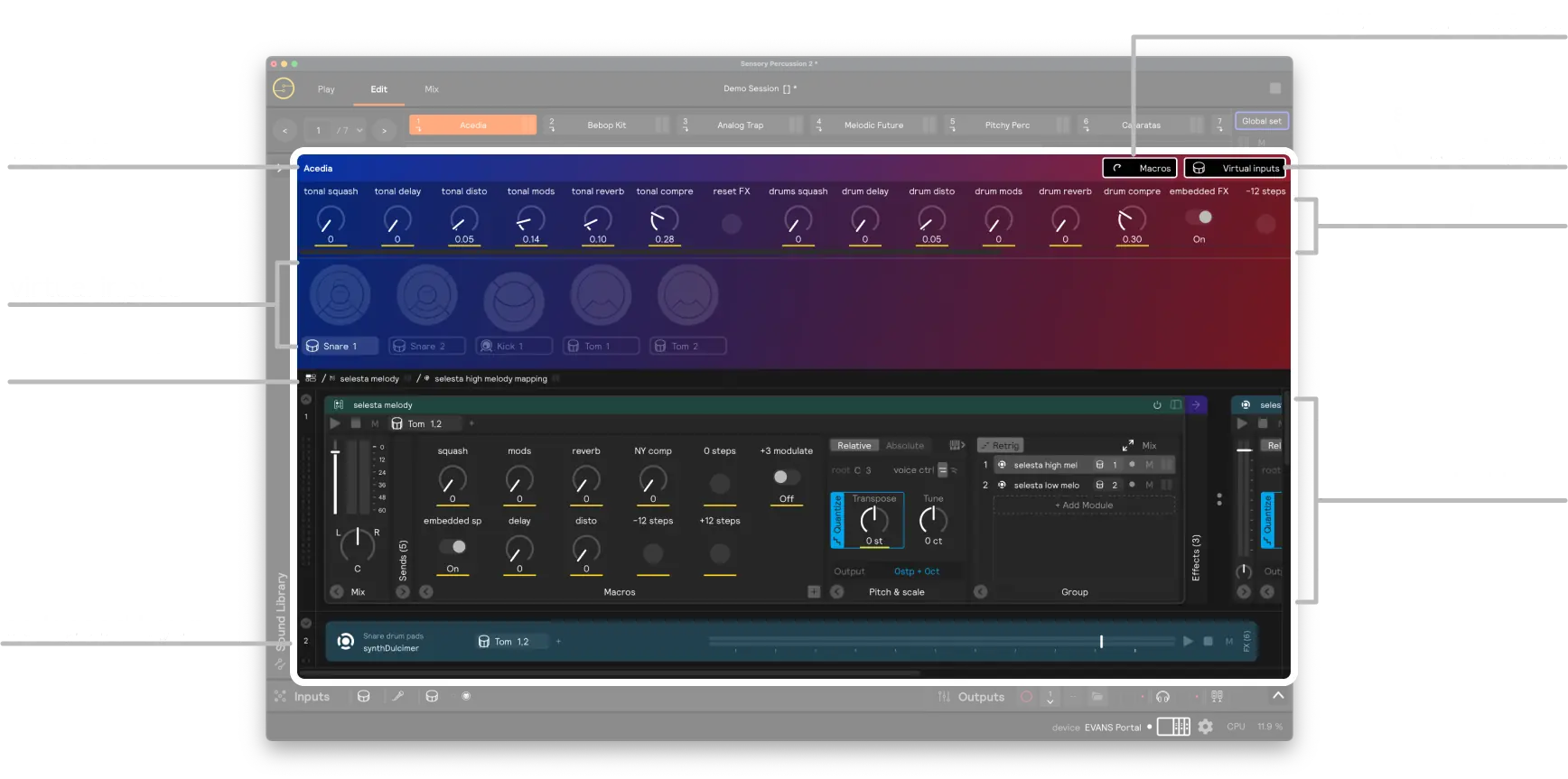 An overview of the software Edit View