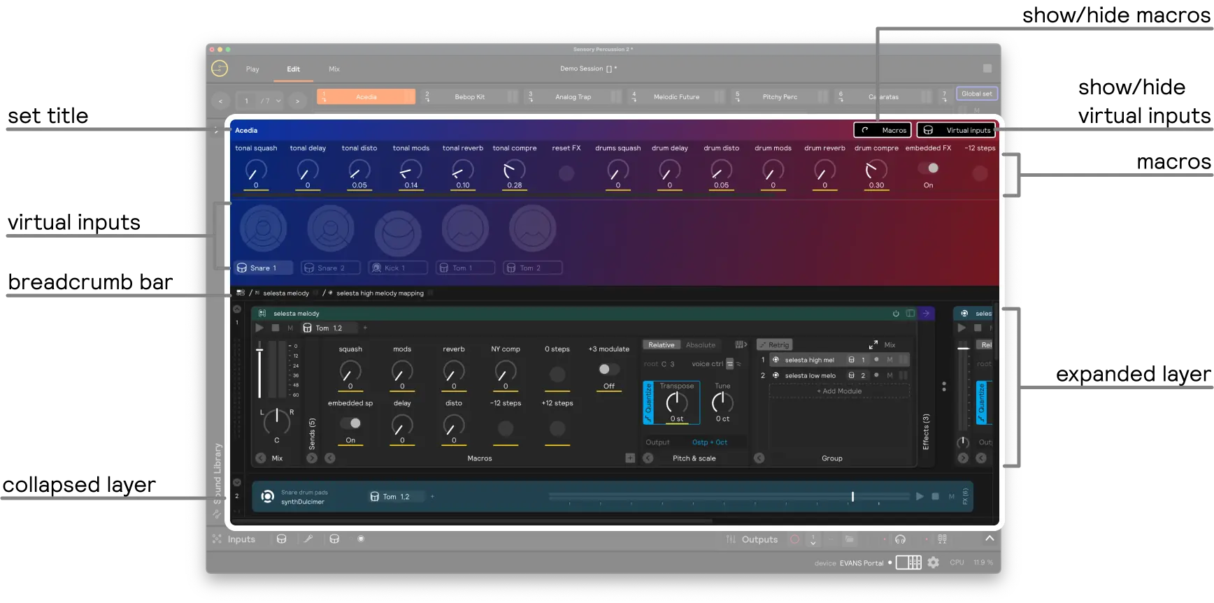 An overview of the software Edit View