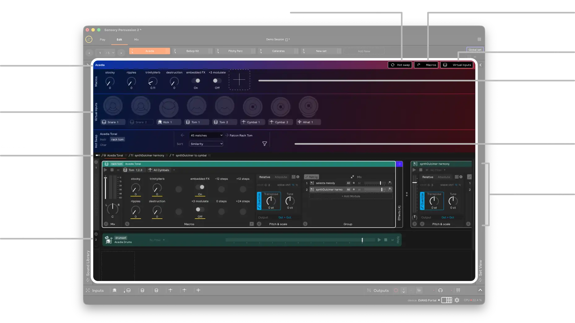 An overview of the software Edit View