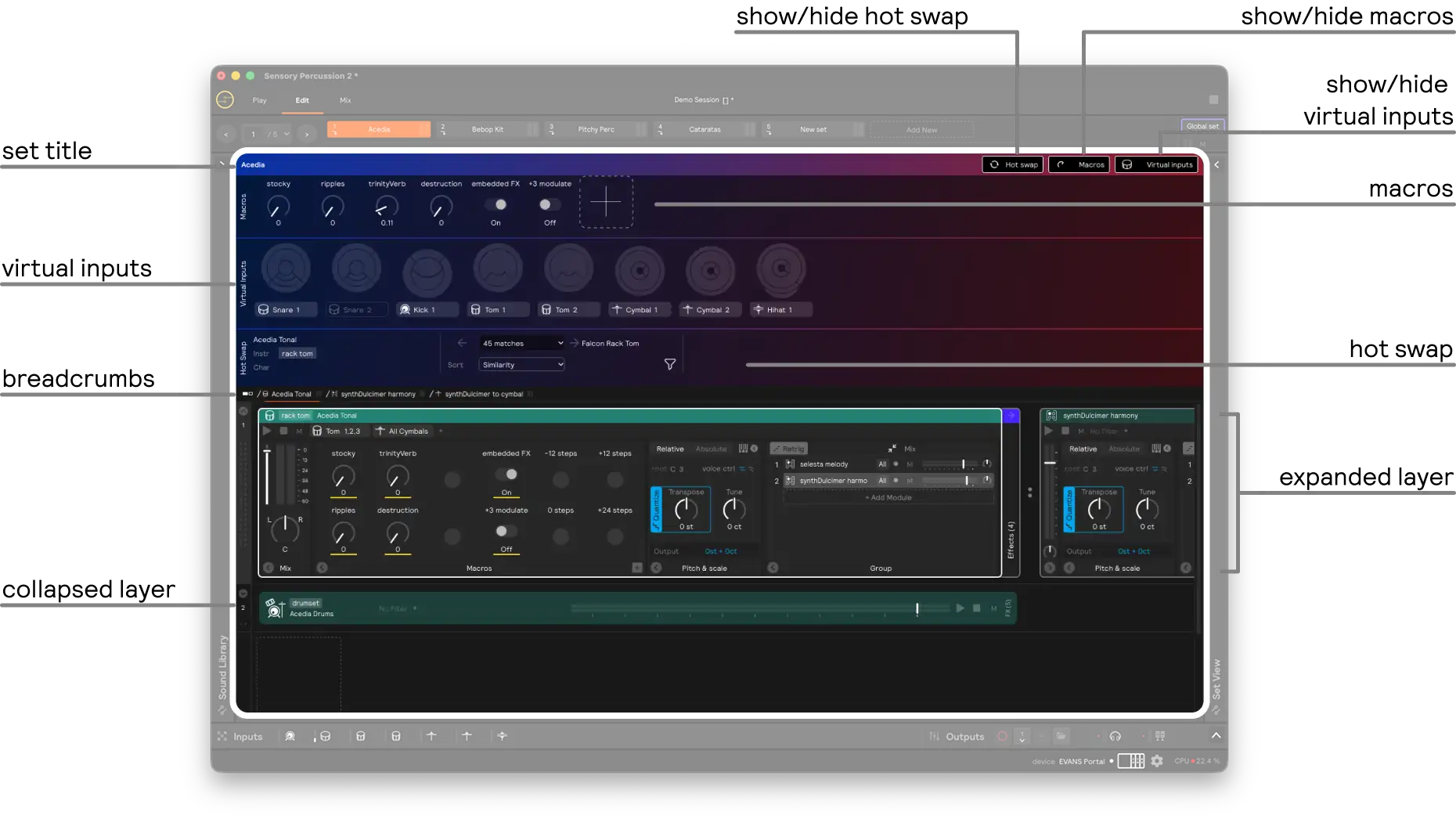 An overview of the software Edit View