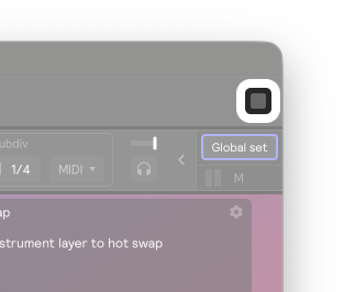 A screenshot of the global stop button