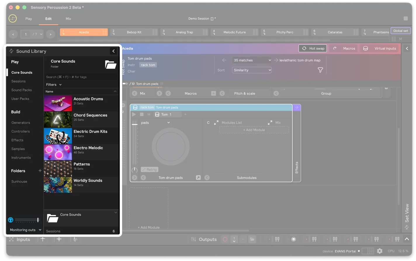 A screenshot highlighting the library panel