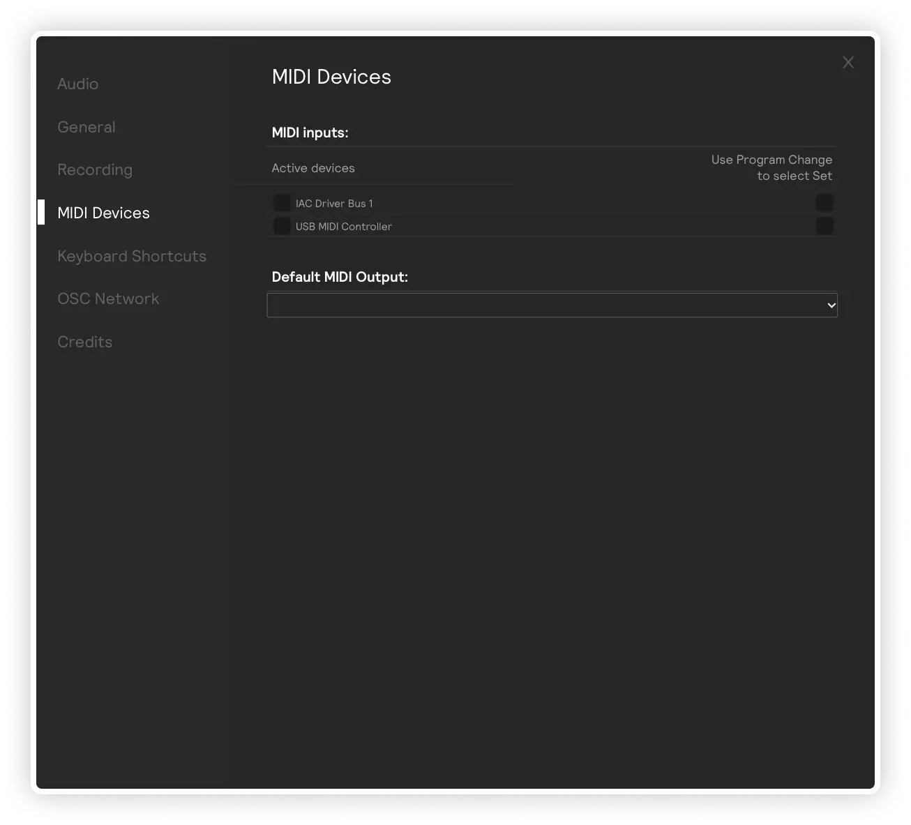 The EVANS Portal Audio Settings page with the channel layout open